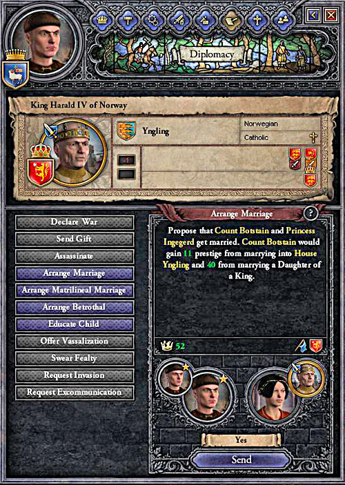 Beauty and the beast. - How to get a title thanks to the marriage? - House - Crusader Kings II - Game Guide and Walkthrough