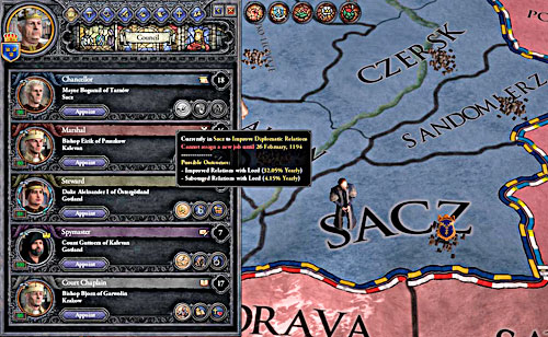 About where the problematic noble lives informs his crest (on the map and the profile). - Chancellor - Council - Crusader Kings II - Game Guide and Walkthrough