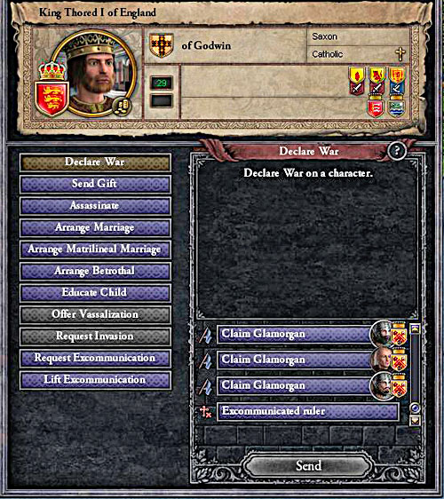 Every pretext is good. - How to declare a war? - Military - Crusader Kings II - Game Guide and Walkthrough