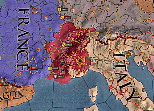 Owner of the Burgundys crown can declare a war to everybody who have at least a piece of his de jure lands.. - How to declare a war? - Military - Crusader Kings II - Game Guide and Walkthrough