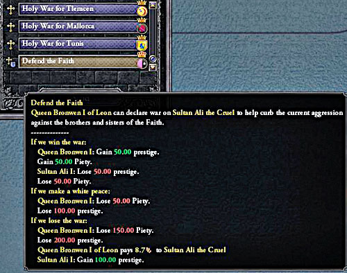 Costs overcome the possible profits. - How to declare a war? - Military - Crusader Kings II - Game Guide and Walkthrough
