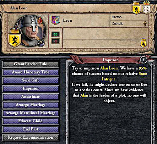 Imprisoning enemies is usually a good idea. - Problem? - Intrigues - Crusader Kings II - Game Guide and Walkthrough