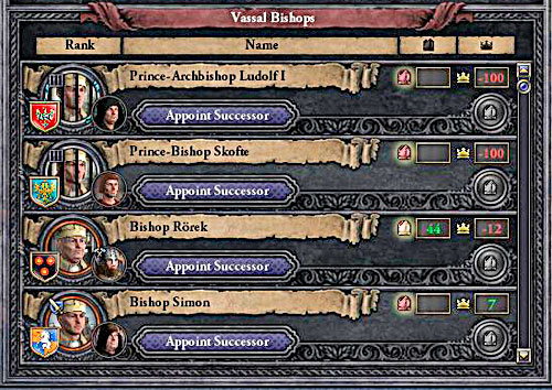 Bishops can be nominated only with a free investiture. - Investiture - Religion - Crusader Kings II - Game Guide and Walkthrough