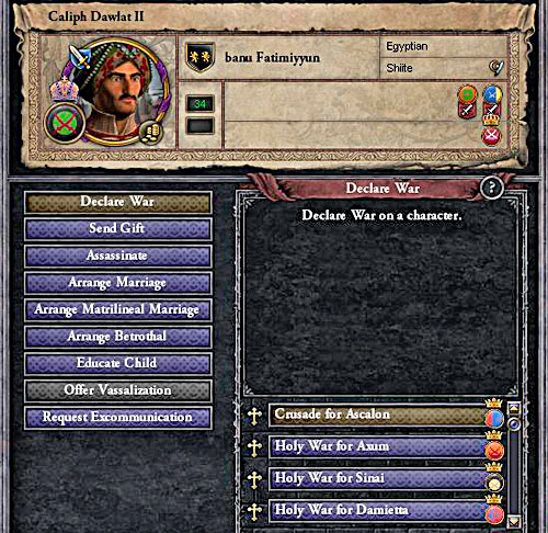 Crusade is a big undertaking, its worth to prepare for it. - Crusade - Religion - Crusader Kings II - Game Guide and Walkthrough