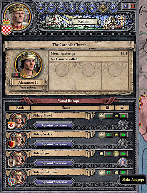 Not everyone agrees to fight against the pope. - Antipope - Religion - Crusader Kings II - Game Guide and Walkthrough