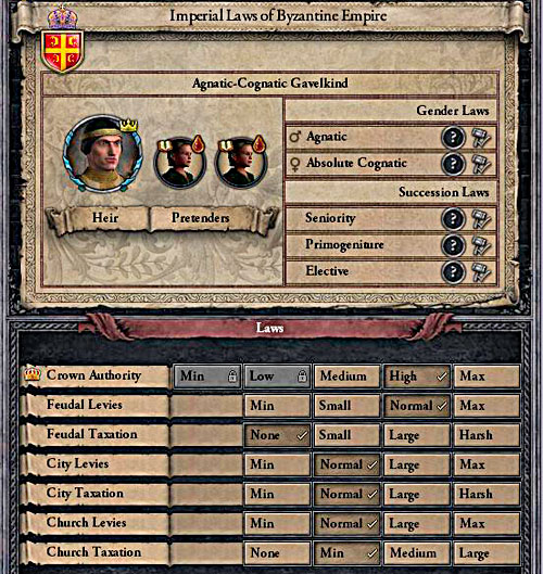 Laws in Byzantium are more than beneficial. - Emperor - Riding on a Top - Crusader Kings II - Game Guide and Walkthrough