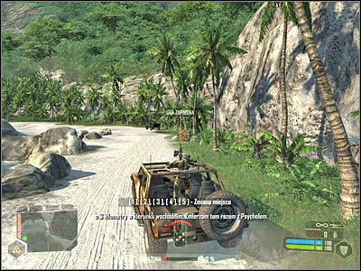 Head on to your left, because enemy soldiers are guarding a nearby beach (3 on the map) - Mission 1 - part 5 - Mission 1 - Contact - Crysis - Game Guide and Walkthrough
