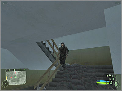 You should also have a look at the roof area of this building - Mission 2 - part 5 - Mission 2 - Recovery - Crysis - Game Guide and Walkthrough