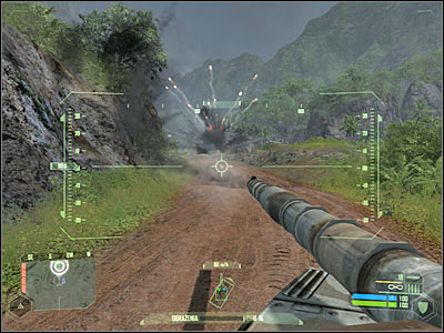 You could also go back to the previous hill in order to take out some of the visible RPG soldiers - Mission 5 - part 2 - Mission 5 - Onslaught - Crysis - Game Guide and Walkthrough
