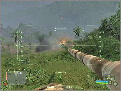 Keep moving south, because that's where you'll find your first AA gun - Mission 5 - part 4 - Mission 5 - Onslaught - Crysis - Game Guide and Walkthrough