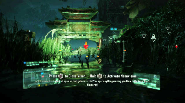 As you walk forward, you will reach the area shown in the above screenshot - Reach the park - Safeties Off - Crysis 3 - Game Guide and Walkthrough