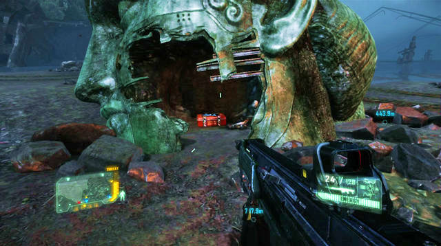 After you destroy the first AA system, Ceph reinforcements will appear in the building to the right - Only Human - CELL intel data and posters - Crysis 3 - Game Guide and Walkthrough