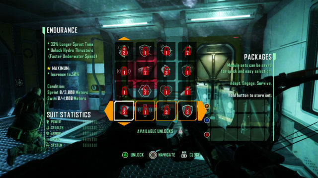 Each module can be upgraded if you meet the conditions specified on the left - Suit upgrades - Other - Crysis 3 - Game Guide and Walkthrough