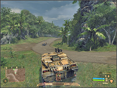 As you've probably noticed by now, your vehicle is equipped with a very powerful cannon and that will make your run a lot easier - Reaching the meeting area - Mission 2: Shore Leave - Crysis Warhead - Game Guide and Walkthrough