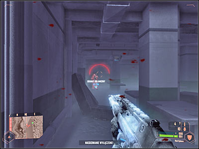 Find a brighter section of the room and go there - Finding the exit from the aircraft carrier - Mission 4: Frozen Paradise - Crysis Warhead - Game Guide and Walkthrough