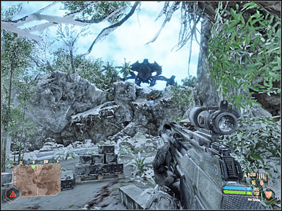 Notice a small hut to your left (screen) - Reaching the mining complex - Mission 4: Frozen Paradise - Crysis Warhead - Game Guide and Walkthrough