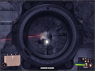 Wait for your armor to regain maximum power, activate camouflage and proceed towards a small platform (screen) which will lead you directly to the machine gun post - Finding the train - Mission 5: Below the Thunder - Crysis Warhead - Game Guide and Walkthrough