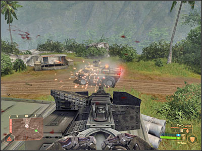 You'll also be dealing with enemy machine gun posts from time to time (screen) - Staying near the train #1 - Mission 6: From Hell's Heart - Crysis Warhead - Game Guide and Walkthrough