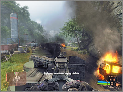 Ignore what your colleague in a VTOL is trying to say, because you don't have to be in a lot of hurry - Disabling the locomotive - Mission 6: From Hell's Heart - Crysis Warhead - Game Guide and Walkthrough