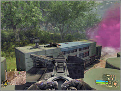 Watch out for a new armored car which will stop near the train tracks - Staying near the train #2 II - Mission 6: From Hell's Heart - Crysis Warhead - Game Guide and Walkthrough