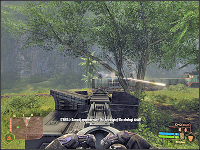 You will have to take down a new enemy gunship in a short while - Staying near the train #2 II - Mission 6: From Hell's Heart - Crysis Warhead - Game Guide and Walkthrough