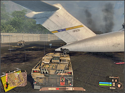 Keep heading towards the southern area of the airfield, because that's where the control tower is located - Acquiring connection with the plane - Mission 7: All the Fury - Crysis Warhead - Game Guide and Walkthrough