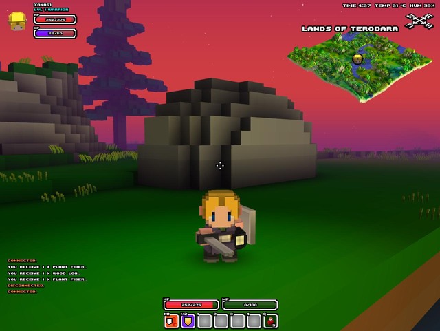 A warrior equipped with sword, shield and a lantern - Warrior - Classes - Cube World - alpha - Game Guide and Walkthrough