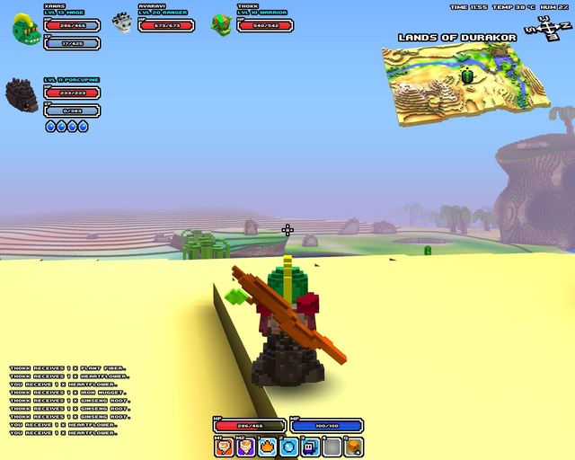 The view on the desert. Lots of sand. - The world and climate zones - Cube World - alpha - Game Guide and Walkthrough