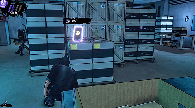 Go back to where youve killed the first guard and inspect the crates located near the generator to find a PDA (200 experience points) seen on the screen above - Cryogenic - warehouse - Chapter 5 - DARK - Game Guide and Walkthrough