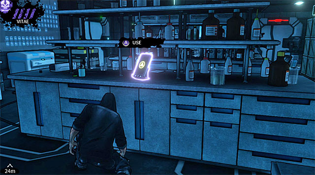 Remain where youve killed your first enemy and inspect all of the nearby laboratory tables, finding a PDA (200 experience points) on one of them (screen above) - Cryogenic - laboratory - Chapter 5 - DARK - Game Guide and Walkthrough