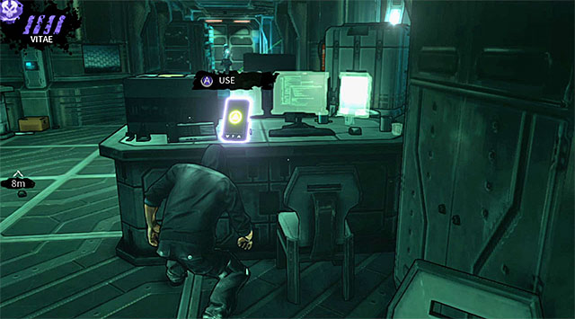 Dont leave this area just yet, because theres a PDA (200 experience points) on a desk seen on the screen above and you should pick it up - M17 Base - command center - Chapter 6 - DARK - Game Guide and Walkthrough
