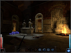 The chamber with altar and two figures. - The Temple of the Spider #3 - Chapter 5: The Temple of the Spider - Dark Messiah of Might and Magic - Game Guide and Walkthrough