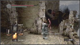 Go back upstairs and move one level up (to the place where a ball was thrown) - Undead Asylum - Walkthrough - Dark Souls - Game Guide and Walkthrough