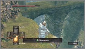 Approach the corpse at the well and harvest it for 3 Humanities - Firelink Shrine - Undead Burg - Walkthrough - Dark Souls - Game Guide and Walkthrough