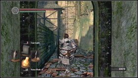 After shopping, do not return up the stairs but go to the left - Undead Burg - p. 1 - Walkthrough - Dark Souls - Game Guide and Walkthrough