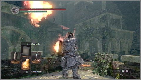 The best tactic is to run forwards, enter the chamber and run to the bridge again - Undead Burg - p. 2 - Walkthrough - Dark Souls - Game Guide and Walkthrough