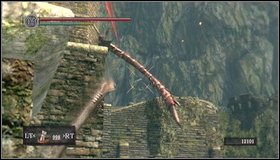 You can see dragon's tail from a place where you're standing right now - Undead Burg - A bridge with Wyvern - Walkthrough - Dark Souls - Game Guide and Walkthrough