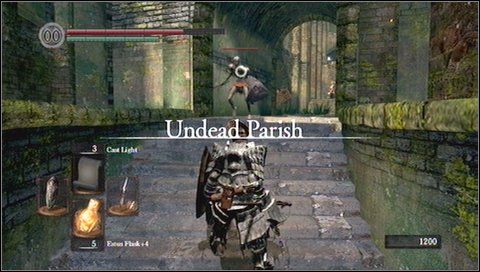 First you have to deal with a heavy armored Mecha Boar - Undead Parish - p. 1 - Walkthrough - Dark Souls - Game Guide and Walkthrough