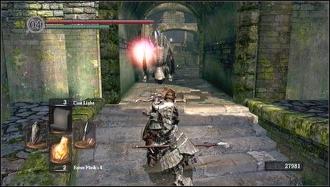 Attack him only after he turns around and slowly walks away - Undead Parish - p. 1 - Walkthrough - Dark Souls - Game Guide and Walkthrough