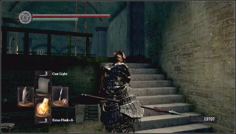 After the fight with gargoyles, run to the other side of the rooftop and enter the tower - Undead Parish - p. 3 - Walkthrough - Dark Souls - Game Guide and Walkthrough