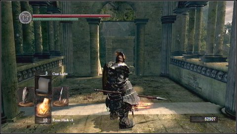 Run through a long passage between columns - Undead Parish - p. 3 - Walkthrough - Dark Souls - Game Guide and Walkthrough