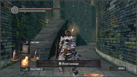 Once you see ninja at the bottom, you have to watch out for the left side - there is a second warrior lurking around the corner - Depths - p. 1 - Walkthrough - Dark Souls - Game Guide and Walkthrough