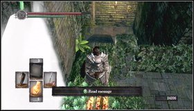 A few meters further you'll encounter a foggy passage - there is Capra Demon lurking on the other side - Undead Burg - Depths - Walkthrough - Dark Souls - Game Guide and Walkthrough