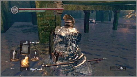 Look for a gap in the wall and go up the rubble from water - Depths - p. 1 - Walkthrough - Dark Souls - Game Guide and Walkthrough