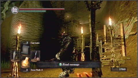 On the platforms on the other side of the machine (you can get there over roots) you'll find more items: Crimson Set, Tin Banishment Catalyst and spell Remedy - Blighttown - Swamps - Walkthrough - Dark Souls - Game Guide and Walkthrough