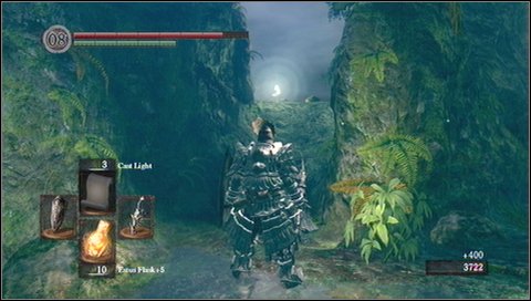 Go forward, in a direction where your second enemy was coming from - Darkroot Garden - p. 1 - Walkthrough - Dark Souls - Game Guide and Walkthrough