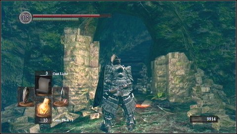 At the top you have to defeat a stone knight - Darkroot Garden - p. 1 - Walkthrough - Dark Souls - Game Guide and Walkthrough