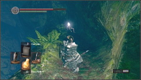 A path to the left, through a larger passage, leads to the lake and Hydra (a method o defeating her is described in a chapter about bosses) - Darkroot Basin - Walkthrough - Dark Souls - Game Guide and Walkthrough