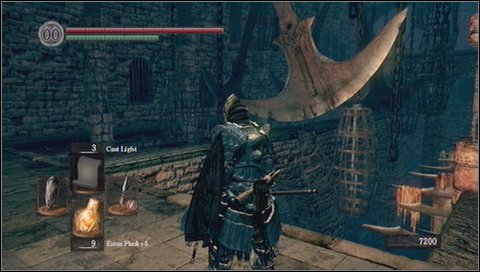 On the other side of the bridge with swinging blades, an enemy is lurking - Sen's Fortress - p. 1 - Walkthrough - Dark Souls - Game Guide and Walkthrough