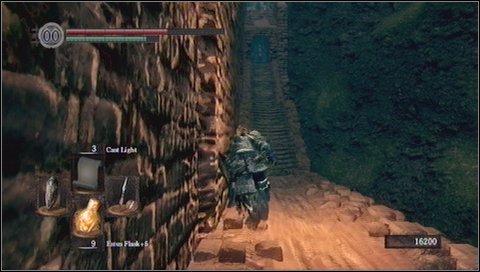 When you get to the middle of the stairs, you'll see a foggy passage to the left - Sen's Fortress - p. 2 - Walkthrough - Dark Souls - Game Guide and Walkthrough